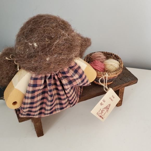 Lizzie High Handmade Wood Doll with Cat 1987 - Picture 6 of 9